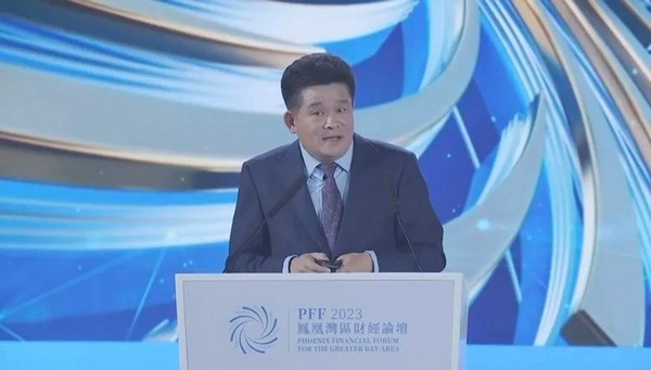 澳门广东会网站重机董事长于孟生出席“凤凰湾区财经论坛2023”并发表主旨演讲